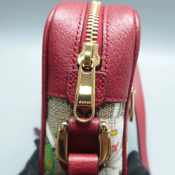 GUCCI Ophidia Red&Brown Canvas Shoulder Bag 500-020125 - Picture 4 of 12